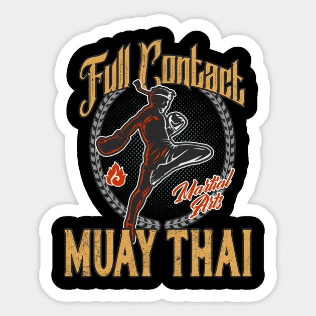 Muay Thai Full Contact Martial Arts Sticker by Foxxy Merch